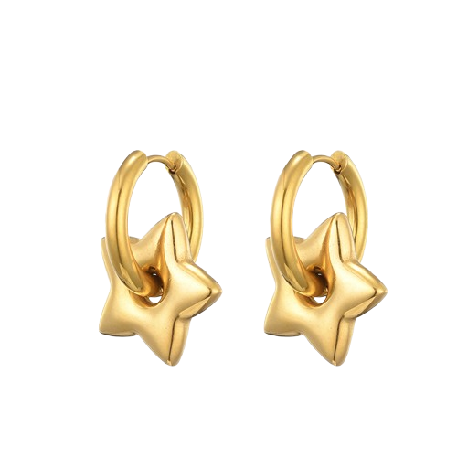 PuraDama™ Stella | Orecchini a cerchio in oro passionale