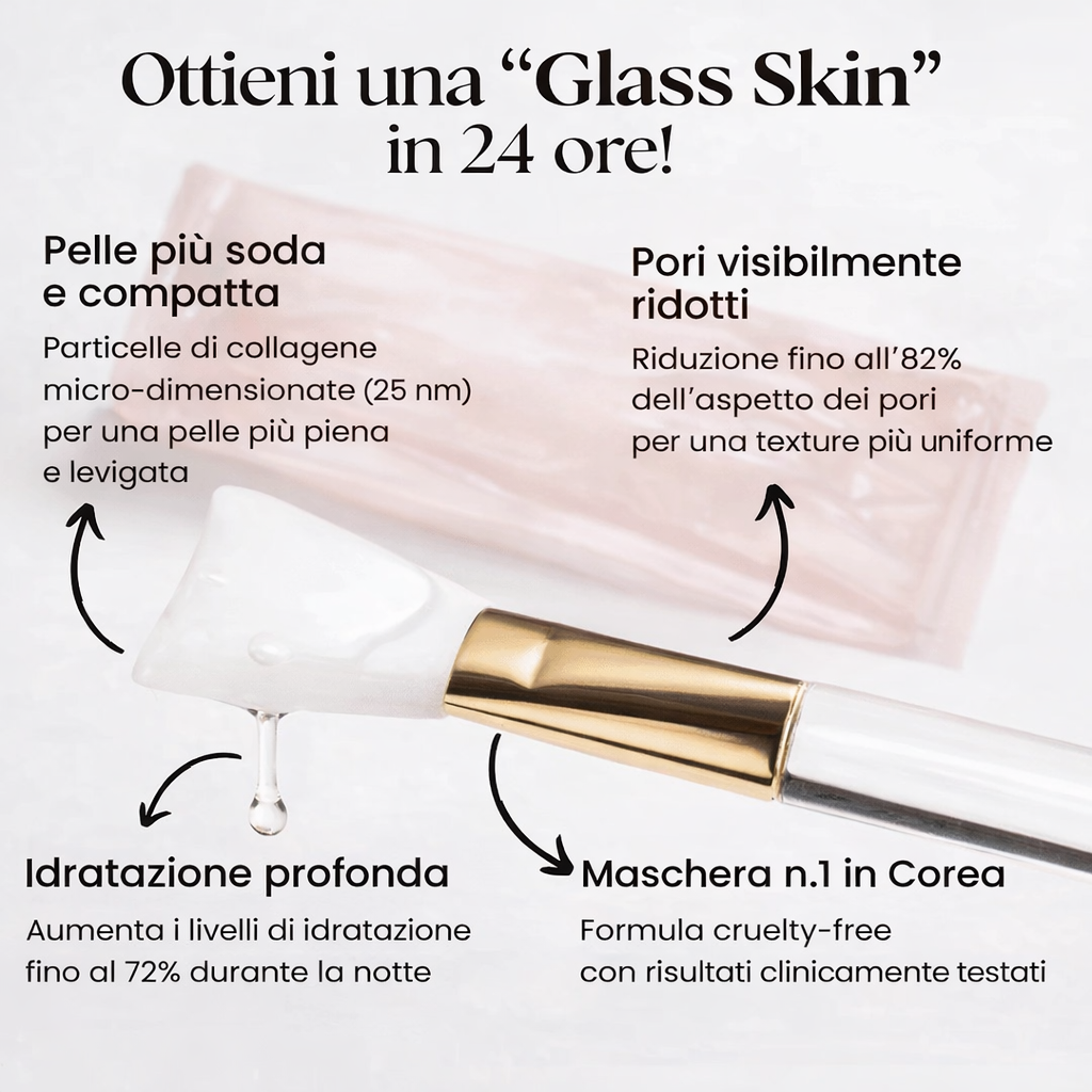 PuraDama™ GlassSkin | Maschera notturna al collagene per un effetto pelle di vetro