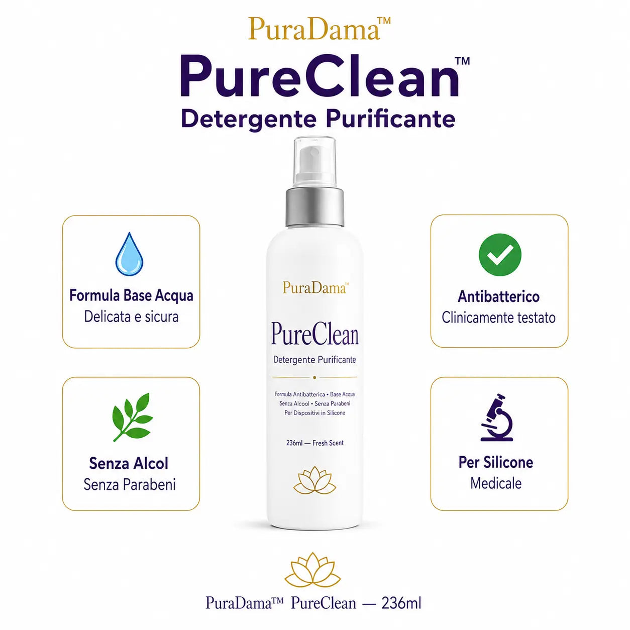 PureClean | Detergente purificante per dispositivi intimi