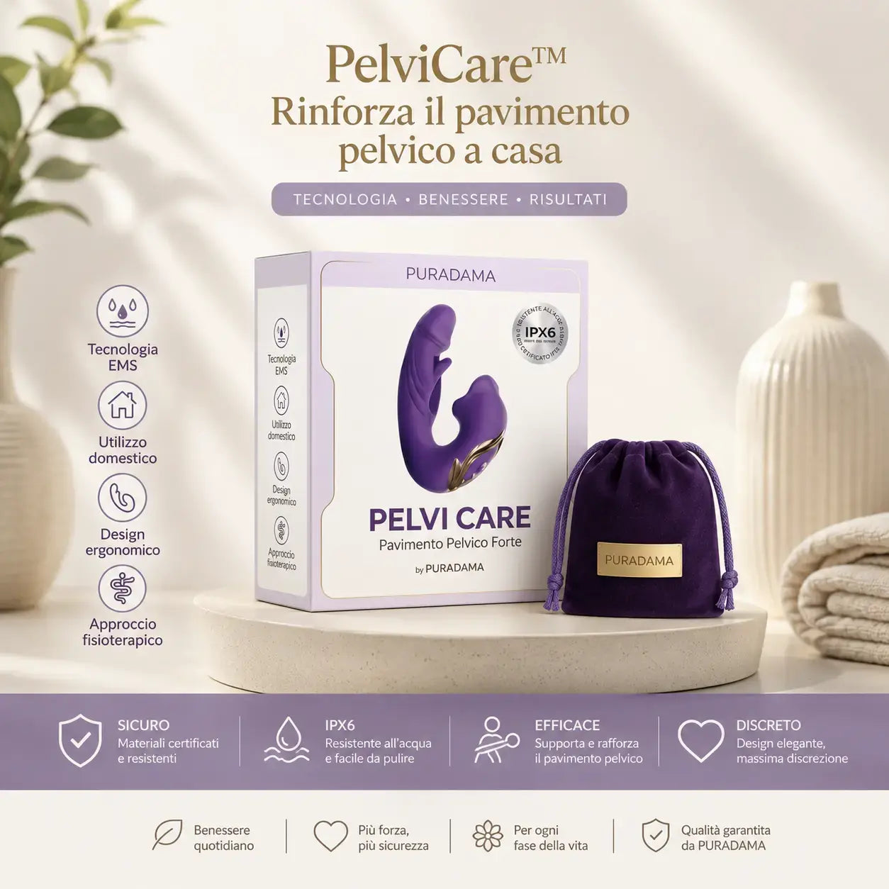 PuraDama™ PelviCare | Rinforza il tuo pavimento pelvico a casa