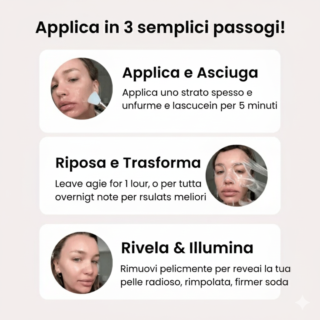PuraDama™ GlassSkin | Maschera notturna al collagene per un effetto pelle di vetro