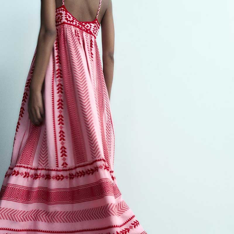 PuraDama™ Liora | Vestido largo bohemio con bordado artesanal