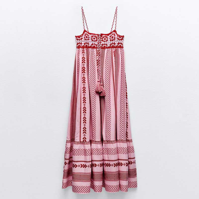 PuraDama™ Liora | Vestido largo bohemio con bordado artesanal