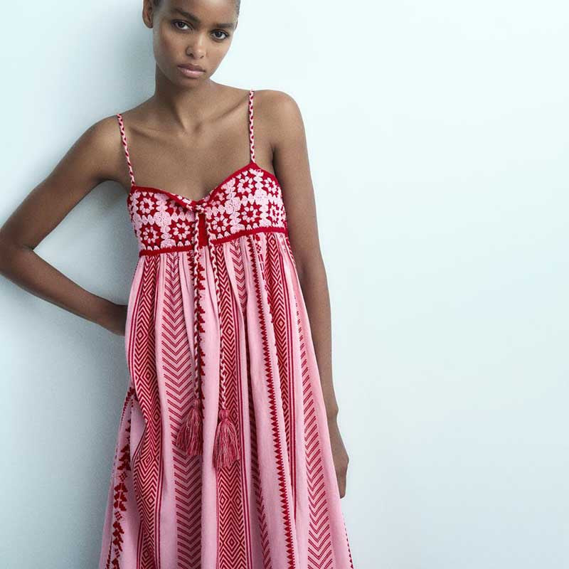 PuraDama™ Liora | Vestido largo bohemio con bordado artesanal