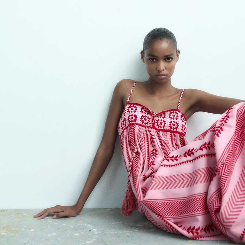 PuraDama™ Liora | Vestido largo bohemio con bordado artesanal