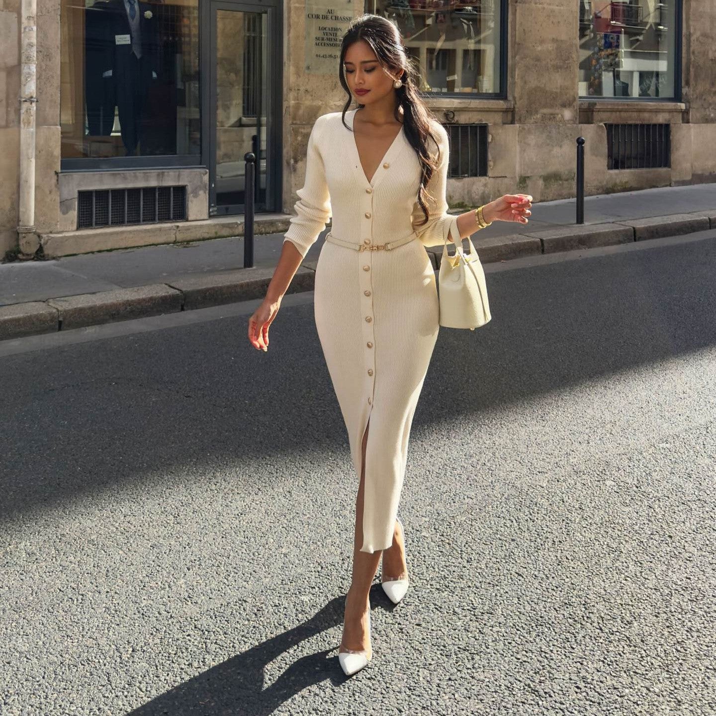 PuraDama™ Améliane | Abito a costo con bottoni dorati