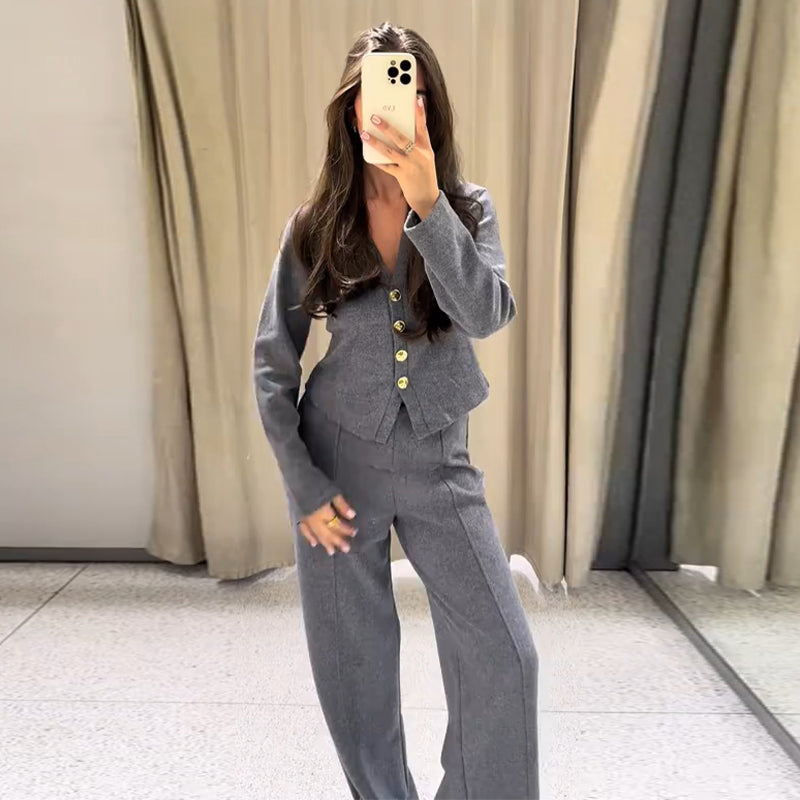 PuraDama™ Ambré | Completo in jersey con bottoni dorati