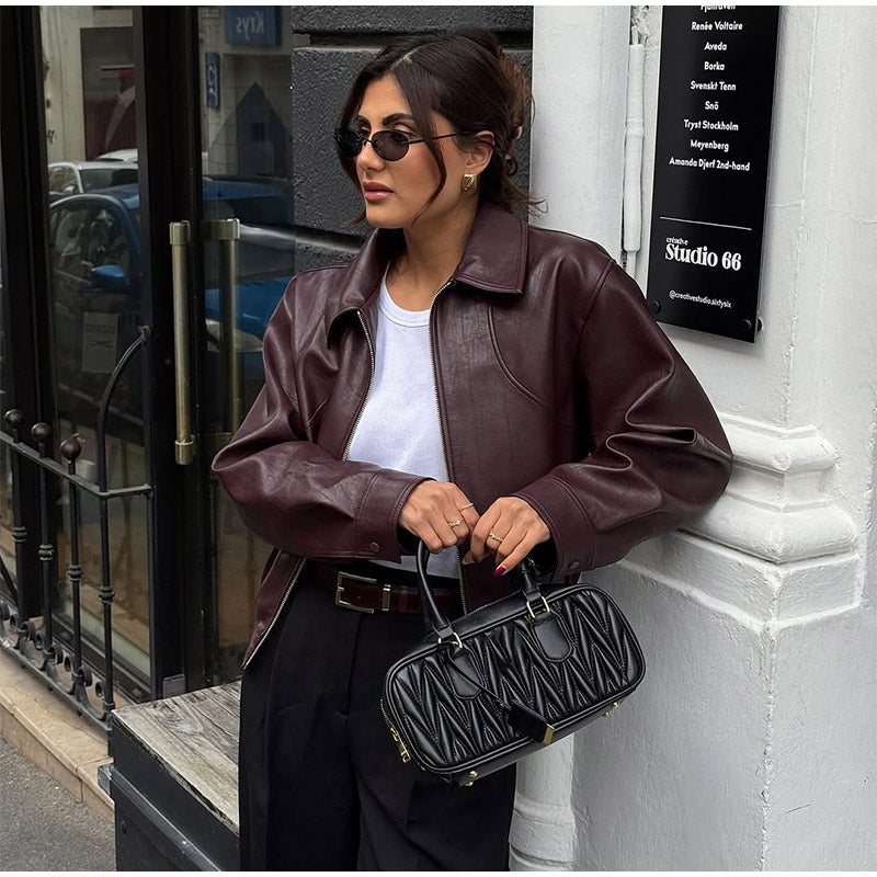 PuraDama™ Aveline | Giubbotto bomber in pelle