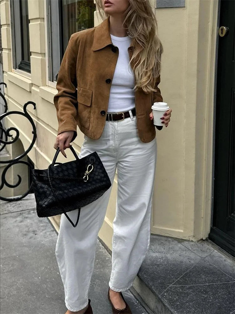 PuraDama™ Sorelia | Giacca minimalista color cammello