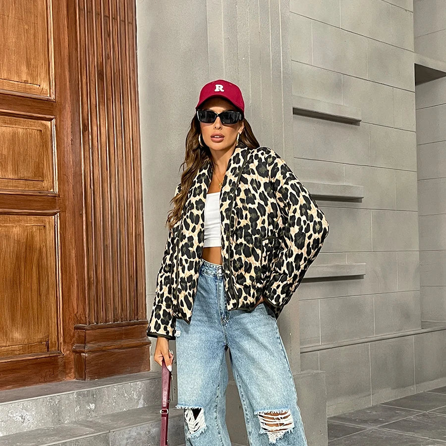 PuraDama™Selvaggia | Giacca trapuntata con stampa animalier