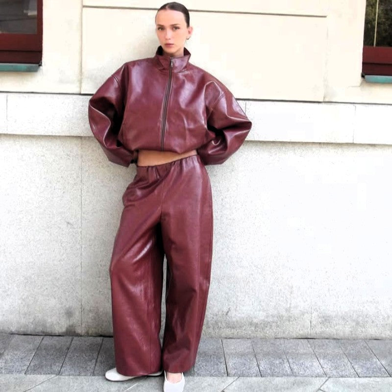 PuraDama™ Bordeaux | Pantaloni bordeaux effetto dritti