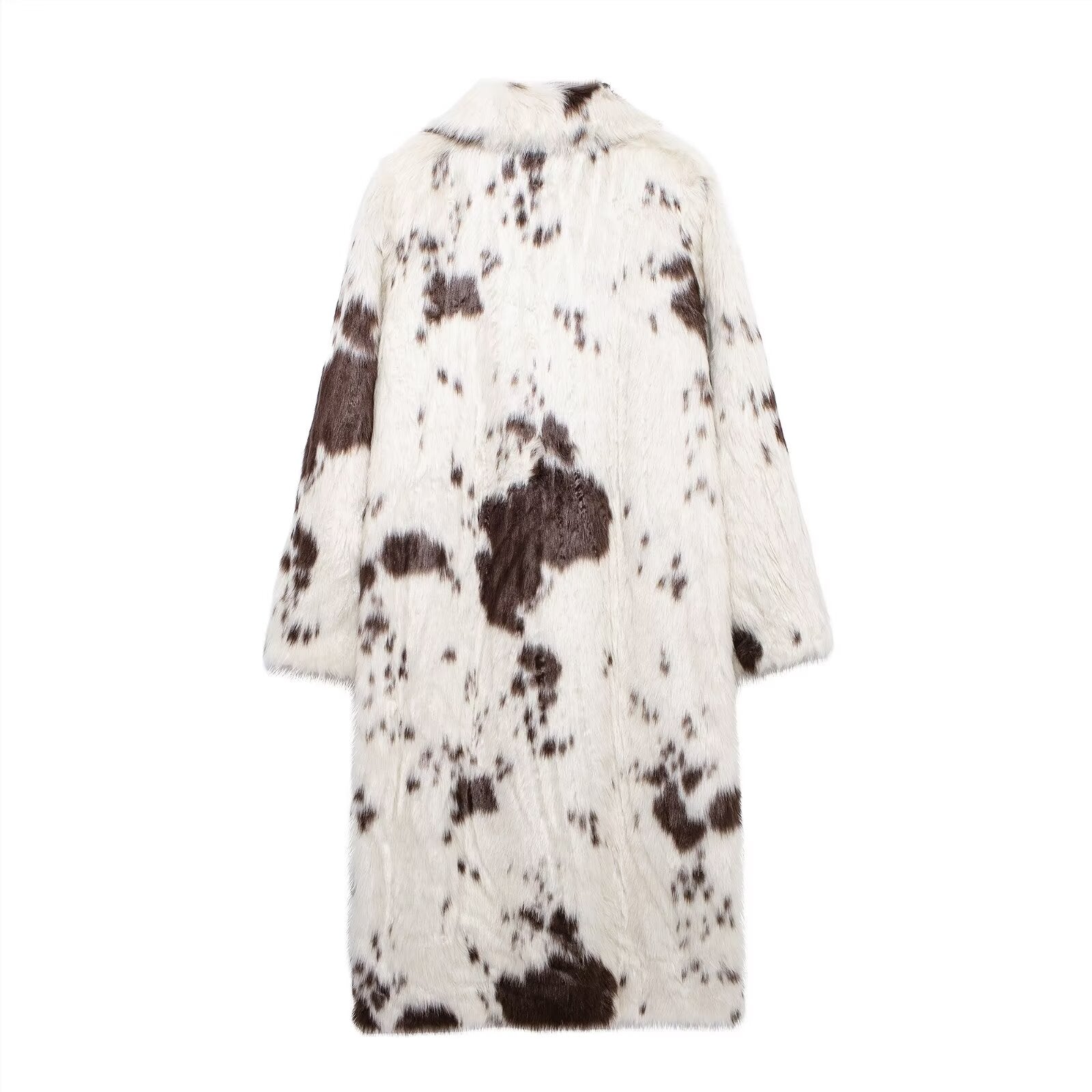 PuraDama™ Brivido | Cappotto in eco-pelliccia maculata bianco-marrone