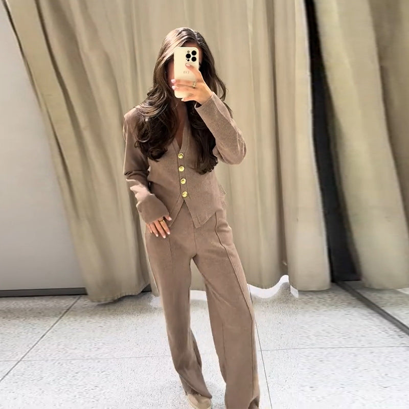 PuraDama™ Ambré | Completo in jersey con bottoni dorati