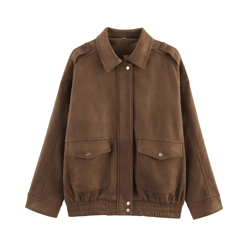 PuraDama™ Arden | Giubbotto bomber in morbida pelle scamosciata