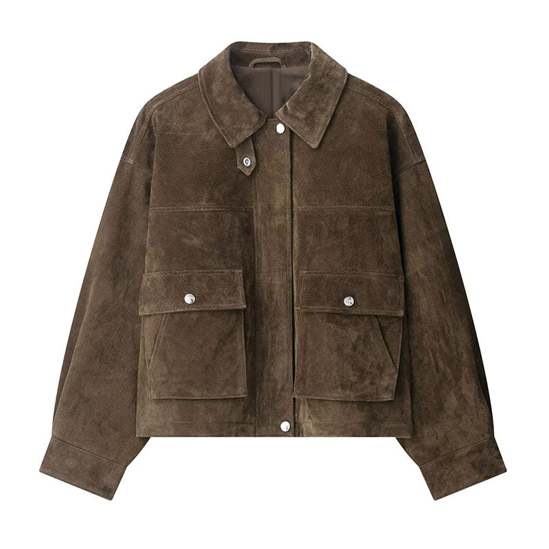 PuraDama™ Arden | Giubbotto bomber in morbida pelle scamosciata