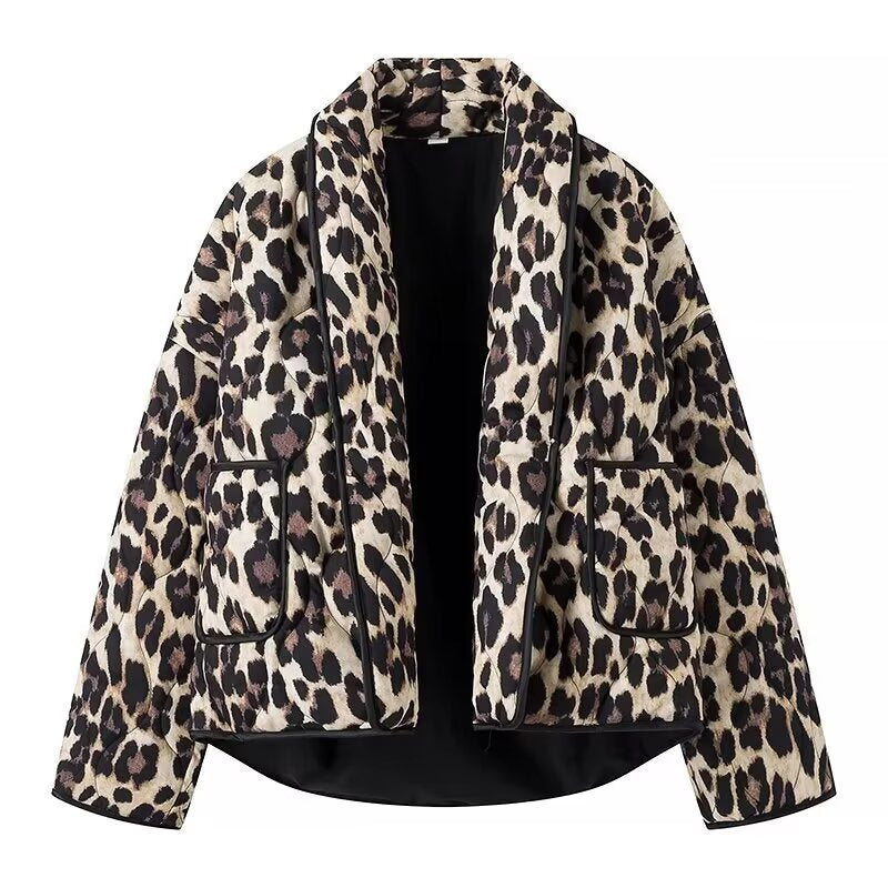 PuraDama™Selvaggia | Giacca trapuntata con stampa animalier