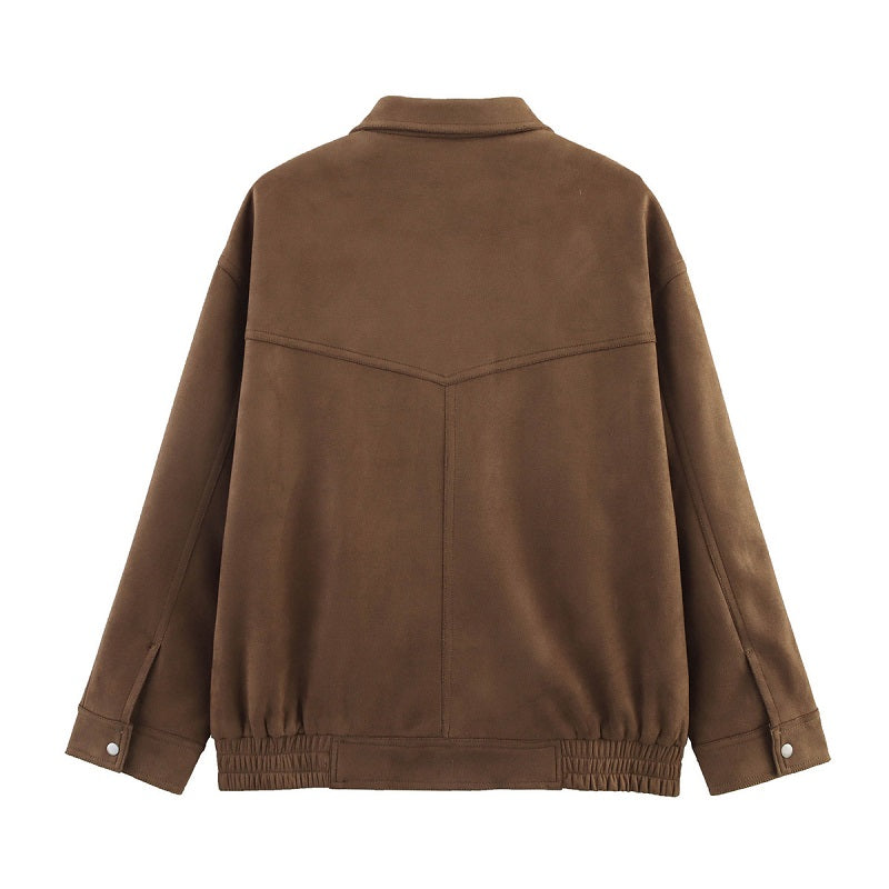PuraDama™ Arden | Giubbotto bomber in morbida pelle scamosciata