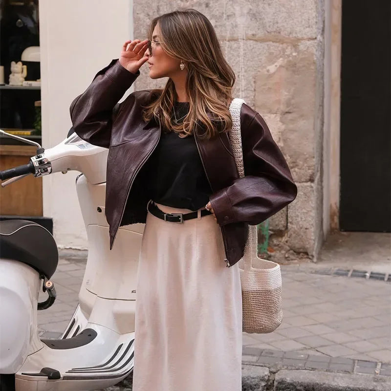 PuraDama™ Aveline | Giubbotto bomber in pelle