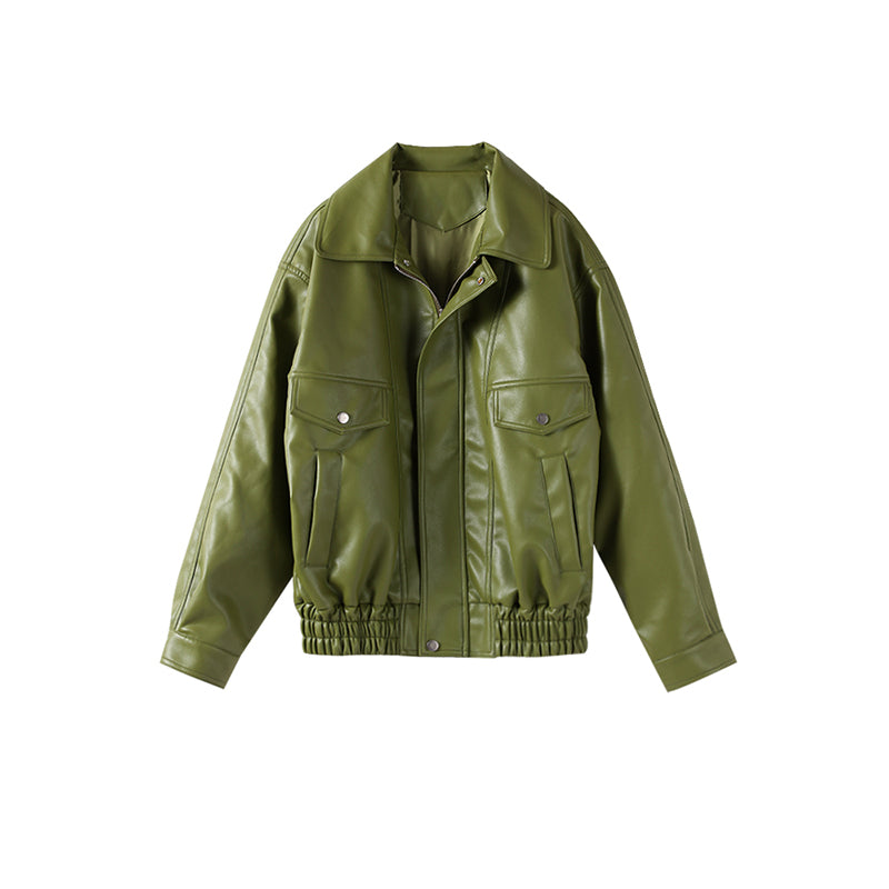 PuraDama™ Elviera | Giacca oversize in similpelle con tasche