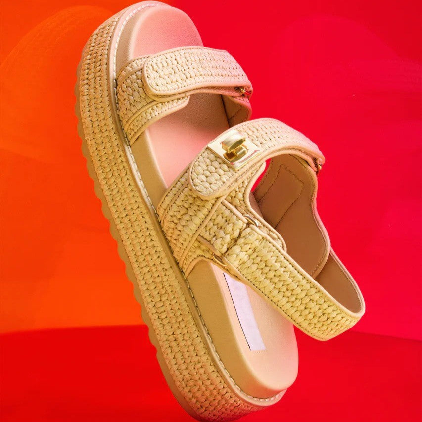 PuraDama™ Soléa | Sandali con plateau dalla texture naturale e dal design estivo