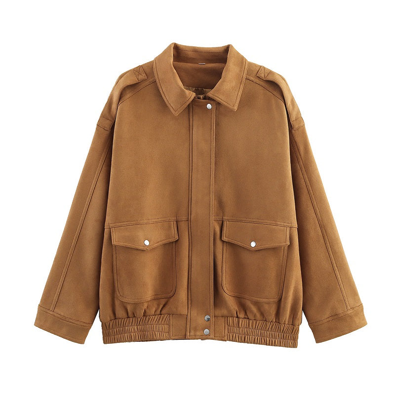 PuraDama™ Arden | Giubbotto bomber in morbida pelle scamosciata