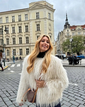 PuraDama™ Elayne | Giacca in pelliccia avorio