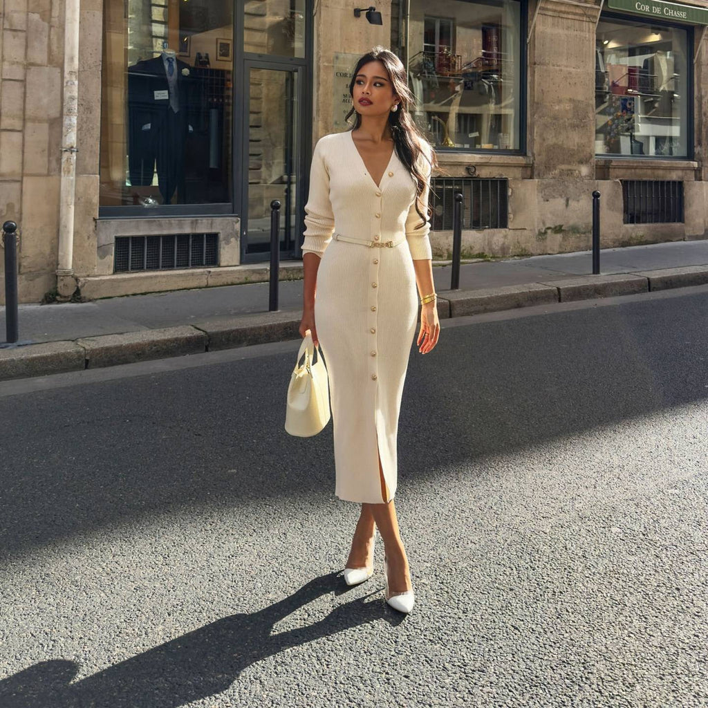 PuraDama™ Améliane | Abito a costo con bottoni dorati