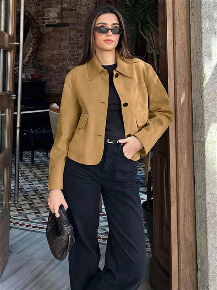 PuraDama™ Sorelia | Giacca minimalista color cammello