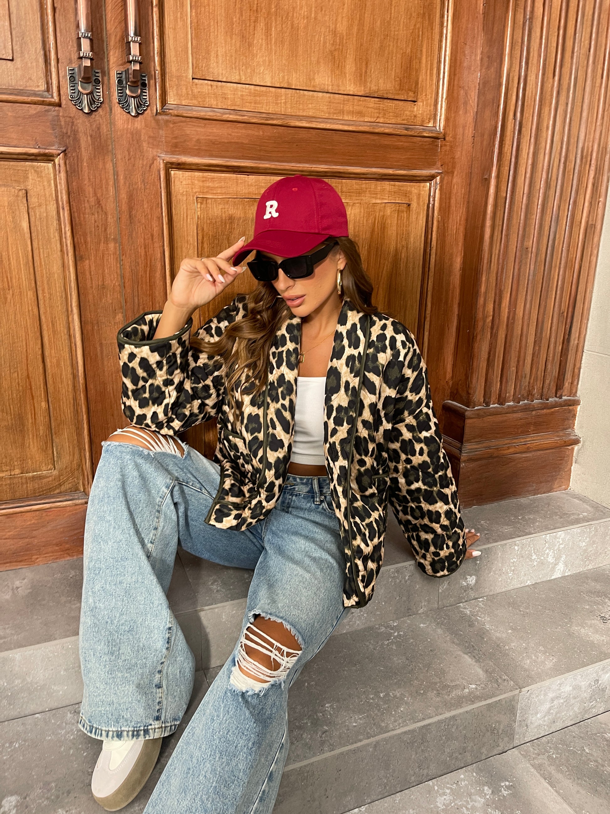 PuraDama™Selvaggia | Giacca trapuntata con stampa animalier