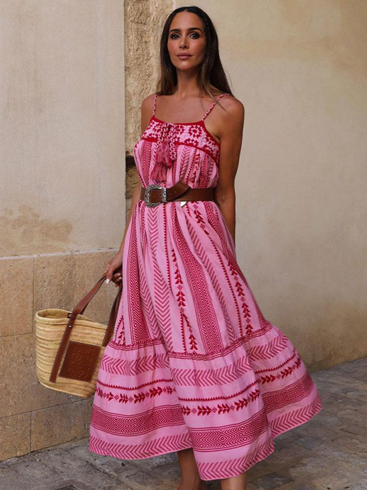 PuraDama™ Liora | Vestido largo bohemio con bordado artesanal