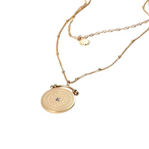 PuraDama™ Solara | Collana con doppio amuleto in oro